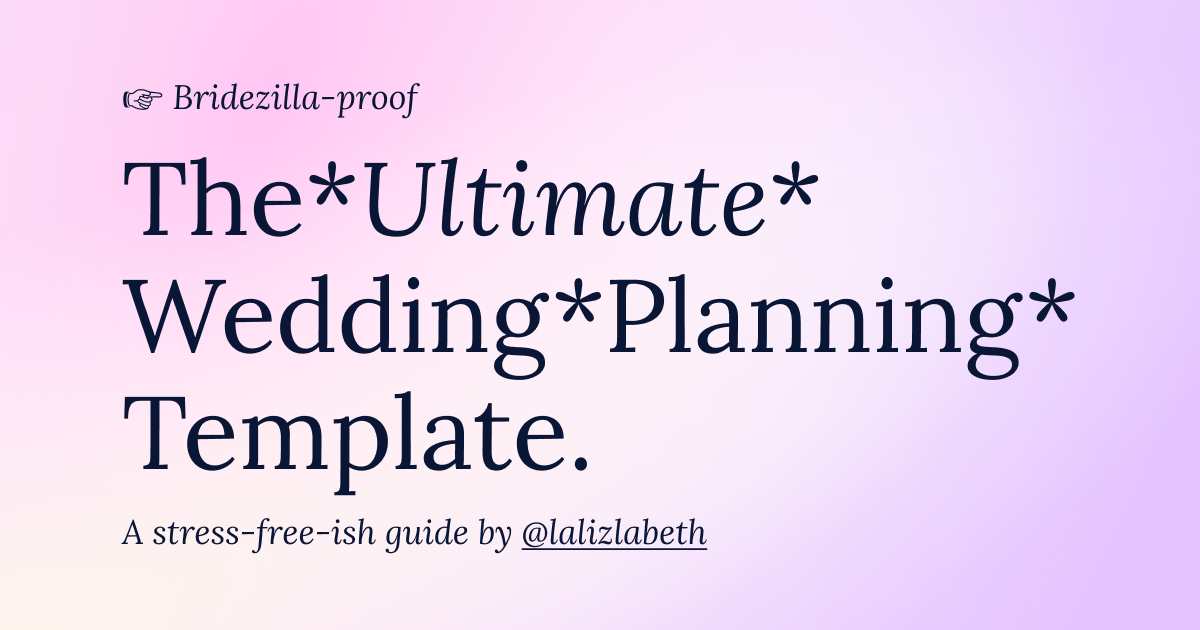 The ultimate wedding planning template notion template